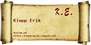 Klepp Erik névjegykártya